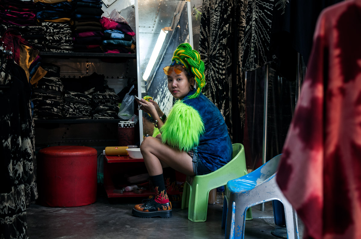Colorful Girl at the Chatuchak Market in Bangkok