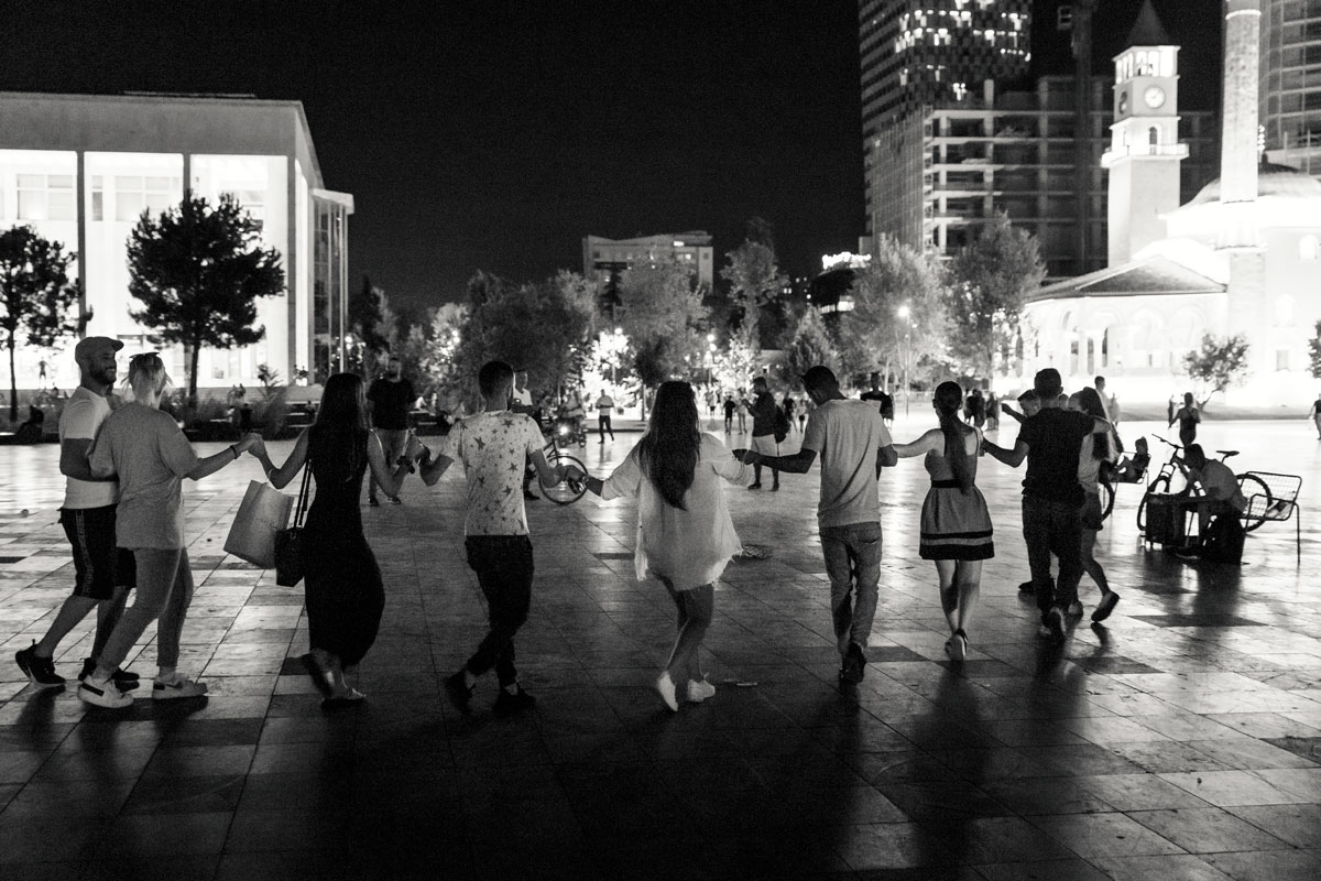 People Dancing in Tirana