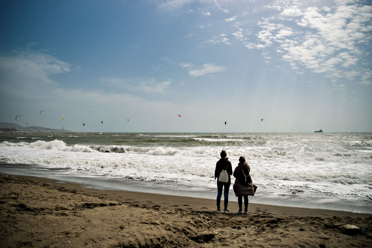 Paragliders at the Beach of Malaga