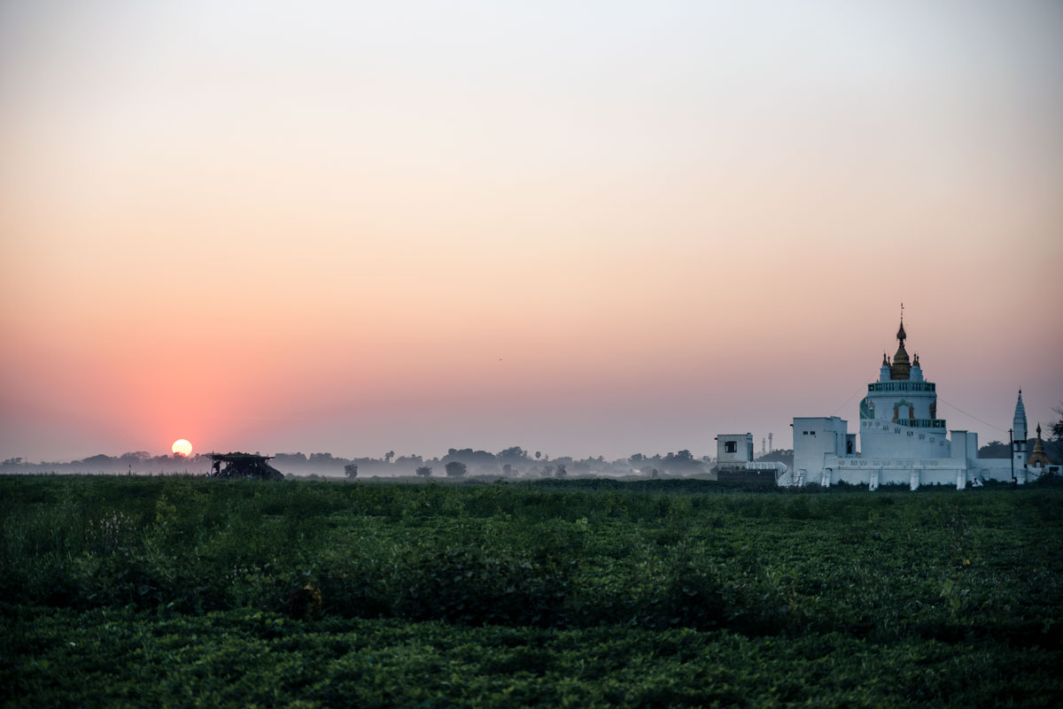 Sunset at U-Bein-Bridge in Mandalay