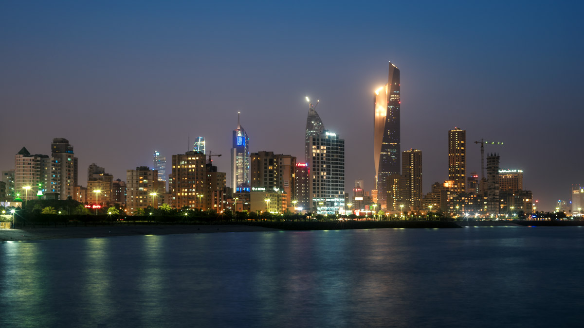 Skyline of Kuwait City at Night
