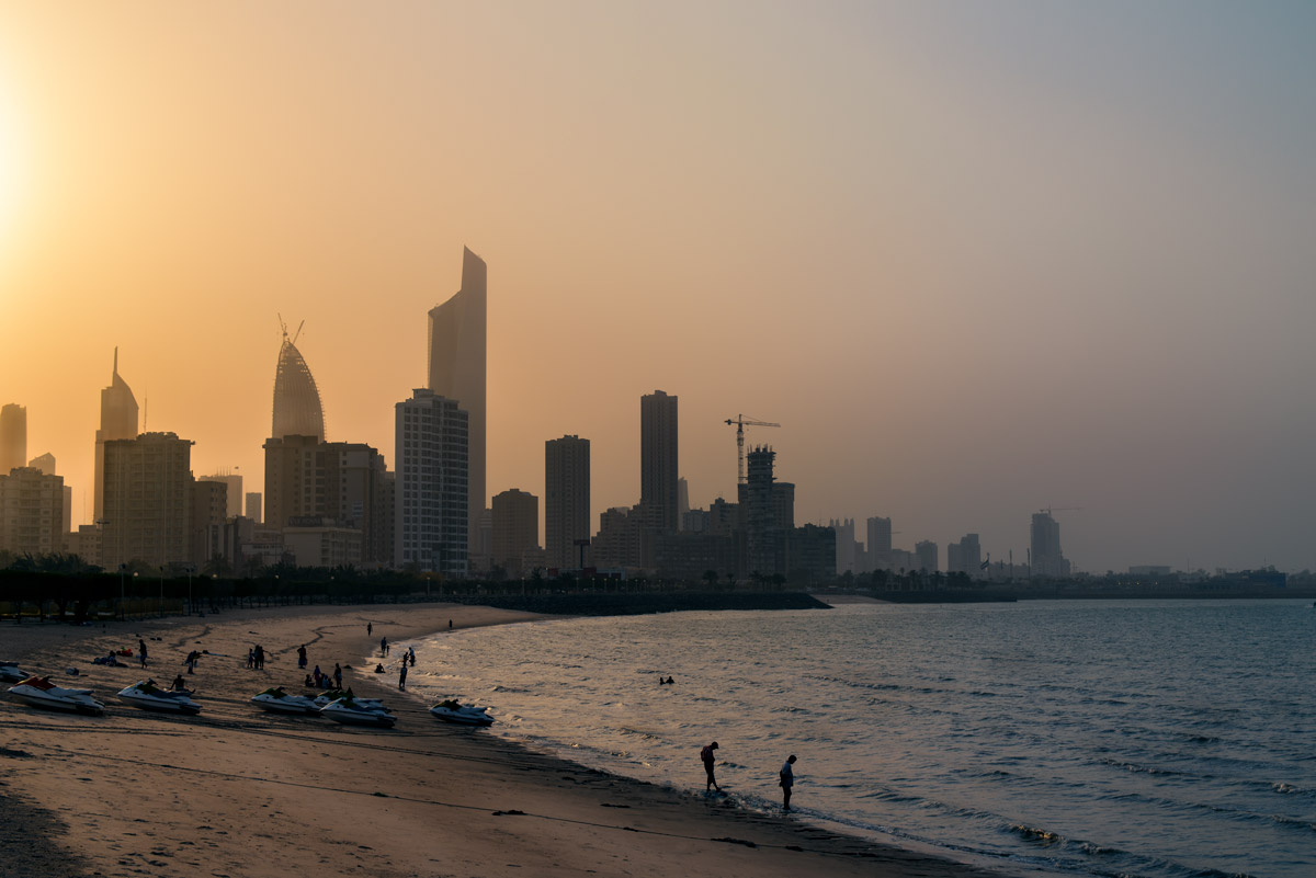 Skyline of Kuwait City at Sunset