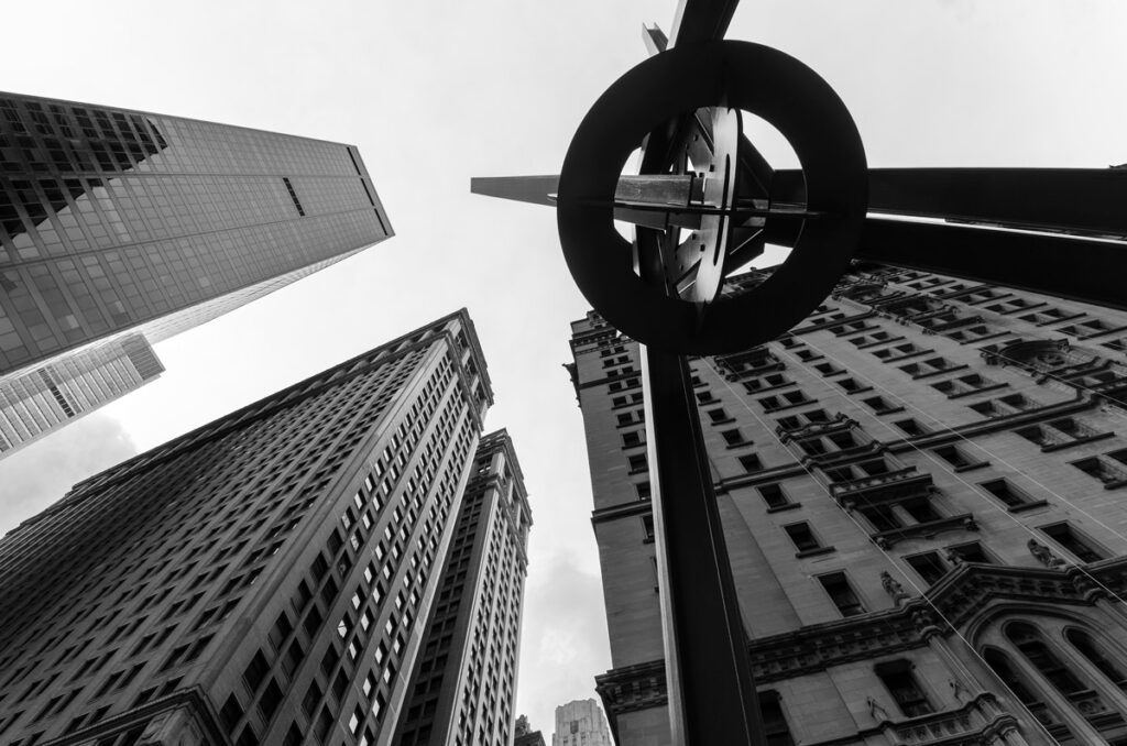 Red Steel Sculpture in New York City