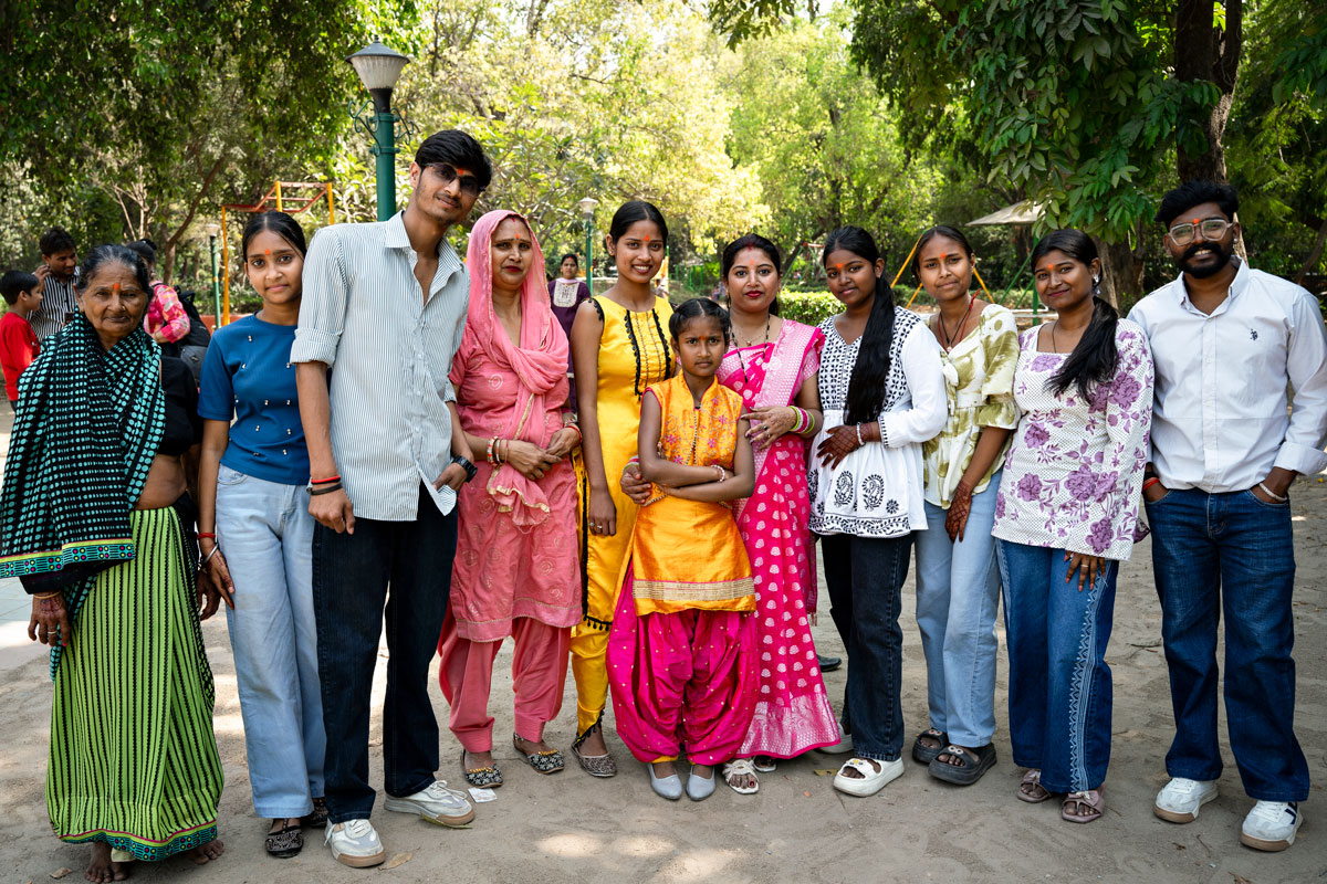 Family at the India Gate in New Delhi
