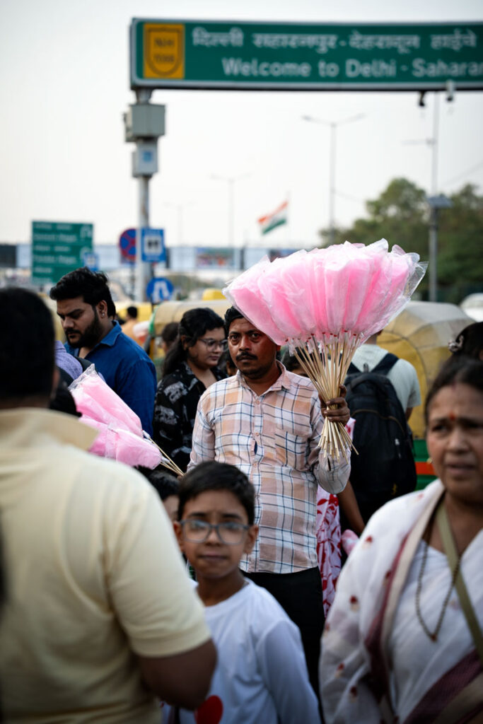At the Akshardham Metro Station