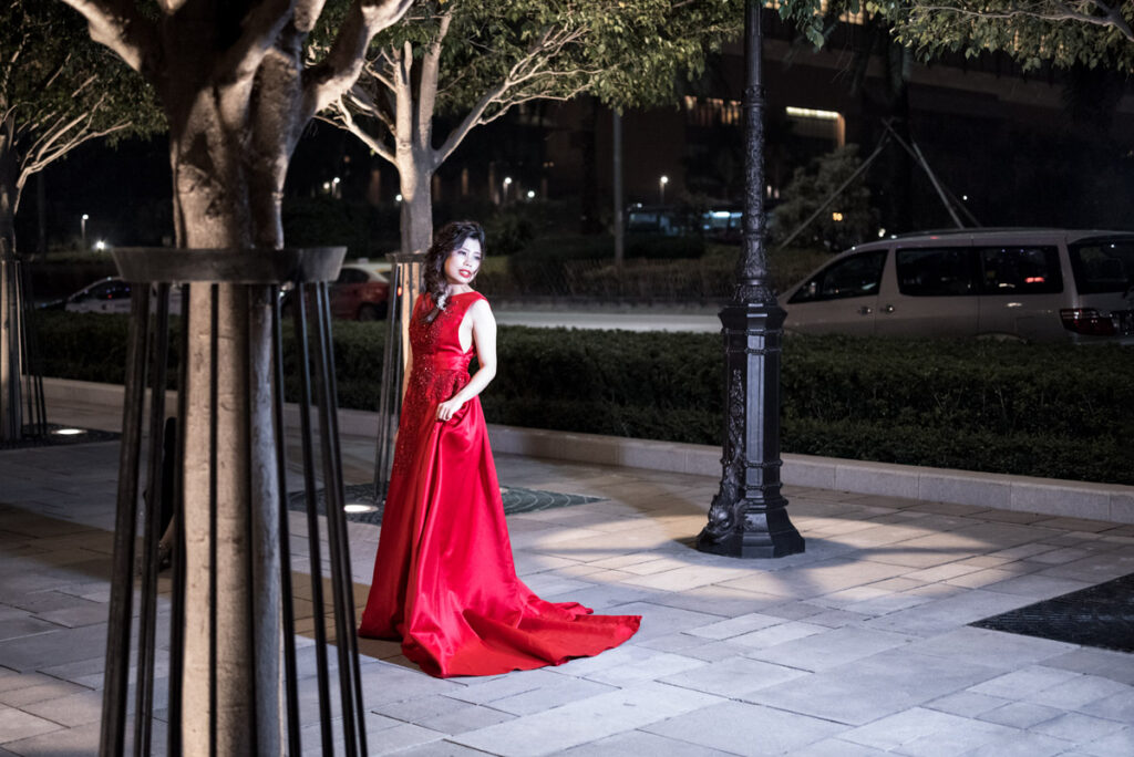 Lady in Red in Macau
